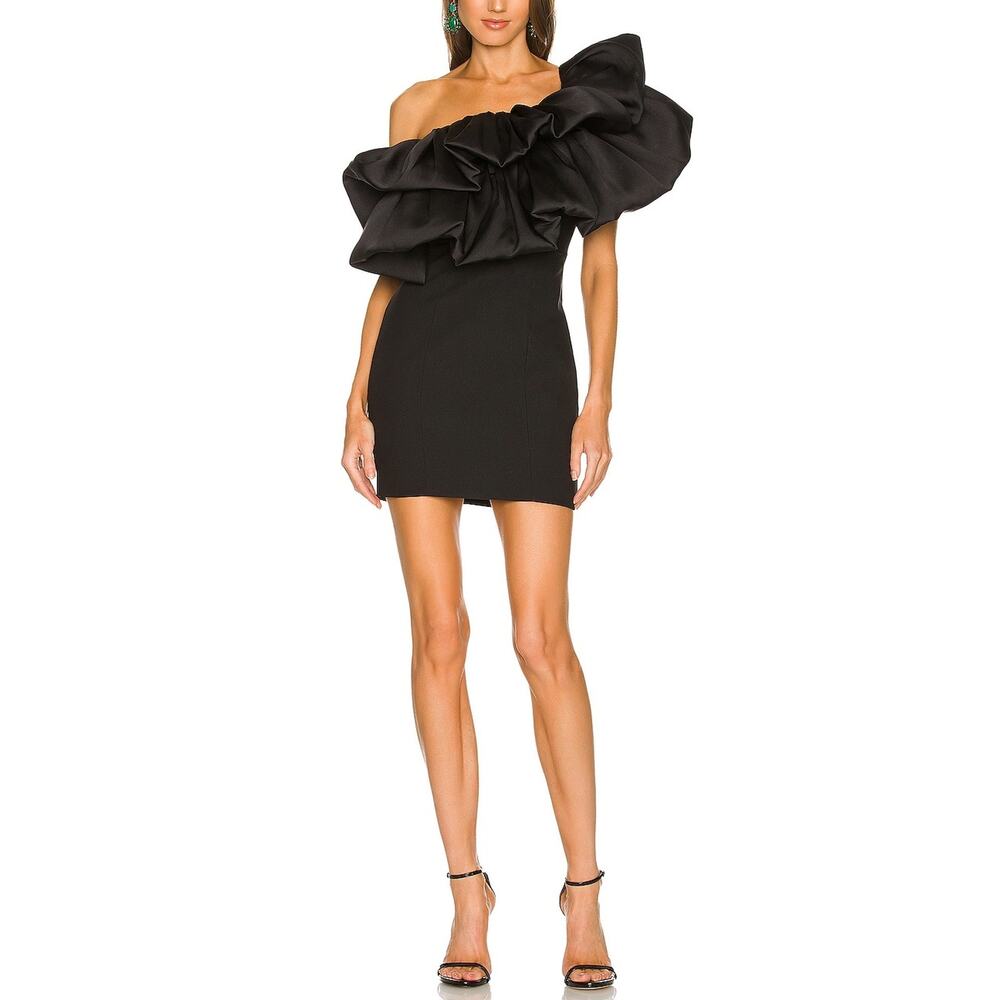 Solace London Black Off-Shoulder Dress